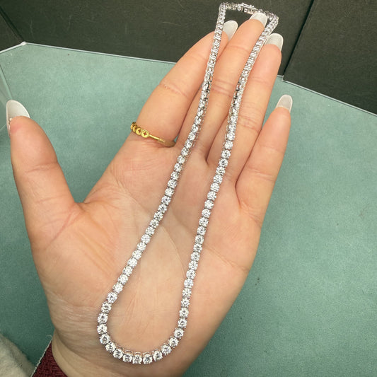 Pirmiana Jewelry Classic Design 14K White Gold 0.15ct Each HPHT Diamond Necklace Jewelry for Party Wedding Gift