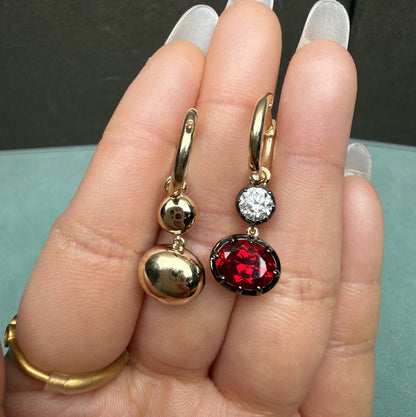 Pirmiana Jewelry Custom Design 9k Earrings for Women 3ct Lab Grown Ruby And DEF VS VVS Lab Grown Diamond Jewelry