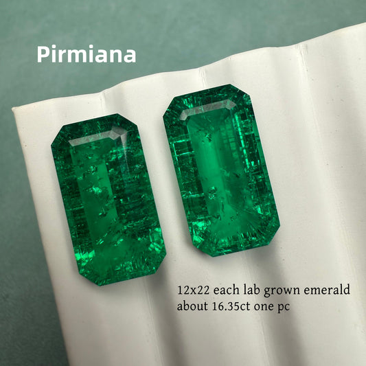 Pirmiana 12x22mm 16.35ct More Inclusion Emerald Cut Emerald Colombia Green Color Lab Grown Gemstones
