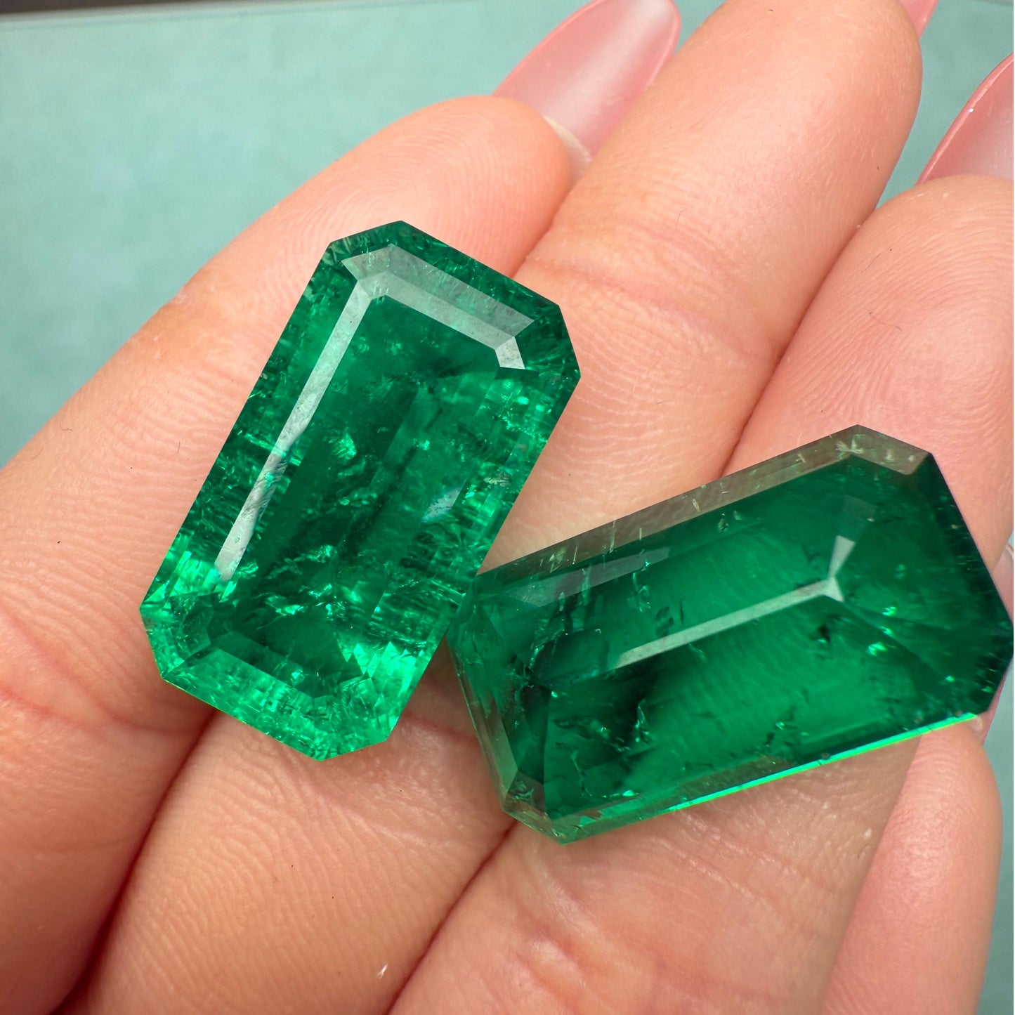 Pirmiana 12x22mm 16.35ct More Inclusion Emerald Cut Emerald Colombia Green Color Lab Grown Gemstones