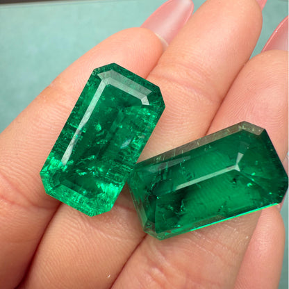 Pirmiana 12x22mm 16.35ct More Inclusion Emerald Cut Emerald Colombia Green Color Lab Grown Gemstones