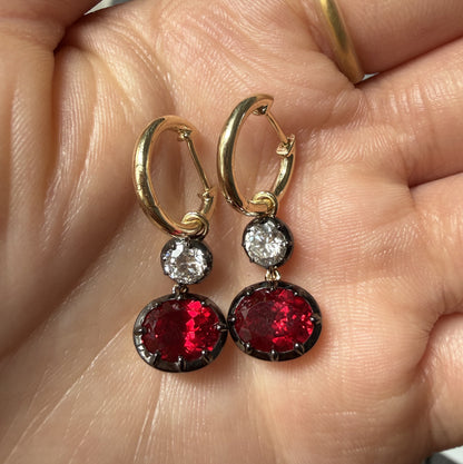Pirmiana Jewelry Custom Design 9k Earrings for Women 3ct Lab Grown Ruby And DEF VS VVS Lab Grown Diamond Jewelry