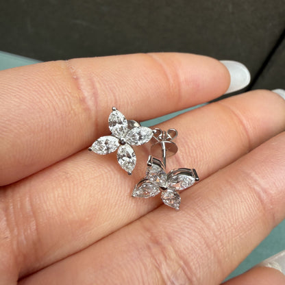 Pirmiana Custom Design Platinum Earrings for Women Lab Grown Diamond Jewelry