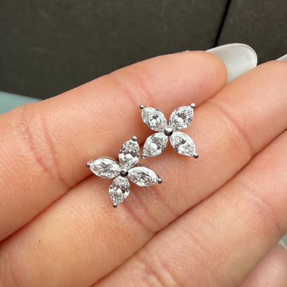 Pirmiana Custom Design Platinum Earrings for Women Lab Grown Diamond Jewelry