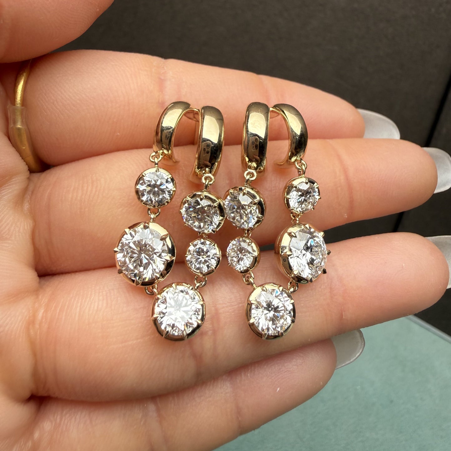 Pirmiana Custom Design 14K Yellow Gold Earrings for Women 5.5ct HPHT Lab Grown Diamond Jewelry