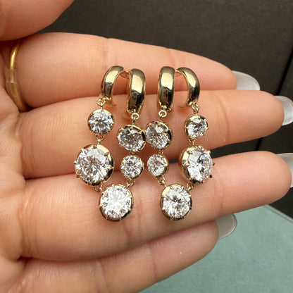 Pirmiana Custom Design 14K Yellow Gold Earrings for Women 5.5ct HPHT Lab Grown Diamond Jewelry