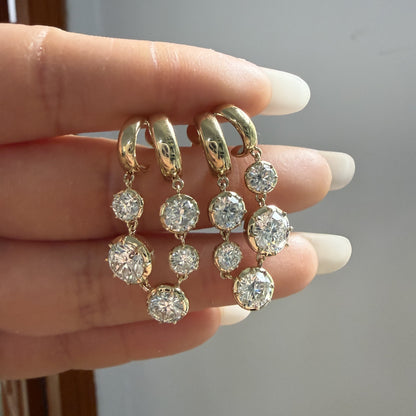 Pirmiana Custom Design 14K Yellow Gold Earrings for Women 5.5ct HPHT Lab Grown Diamond Jewelry