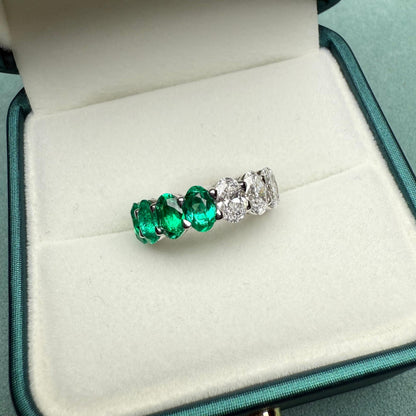 Pirmiana Custom Design 18k White Gold Eternity Ring for Women 0.5ct Each Lab Grown Diamond And DEF Lab Grown Diamond Jewelry