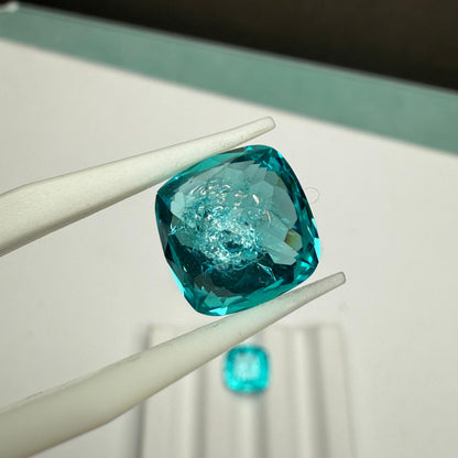 Pirmiana Cushion Cut Crushed Ice Lab Grown Paraiba Loose Gemstones for Jewelry Making