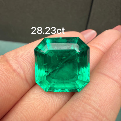 Pirmiana 18.5X18.5mm 30ct Asscher Cut Lab Grown Emerald