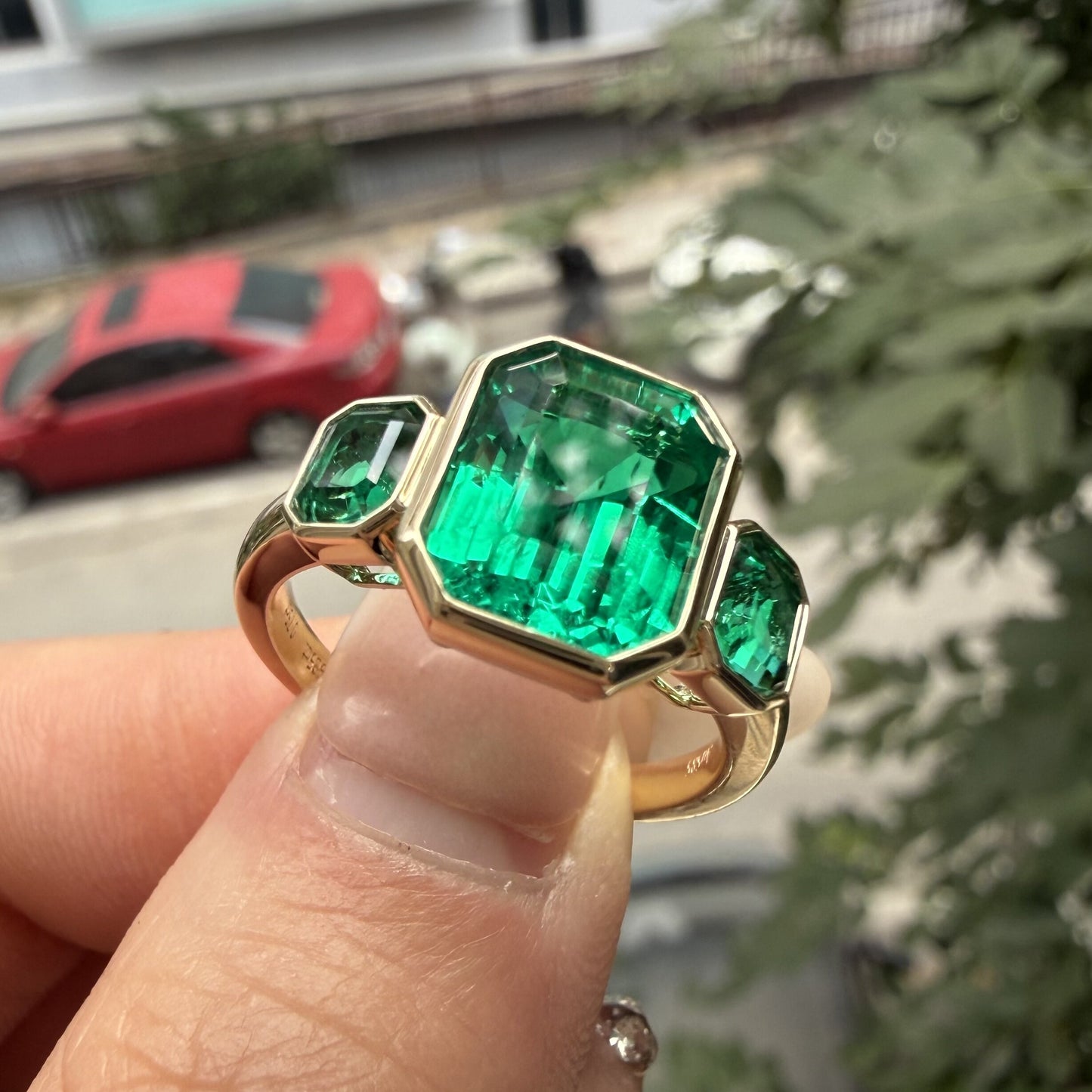 Pirmiana Hot Sale Classic Design Lab Grown Emerald 14k Gold Rings 8x10MM 3ct Lab Grown Emerald Girlfriend Gift