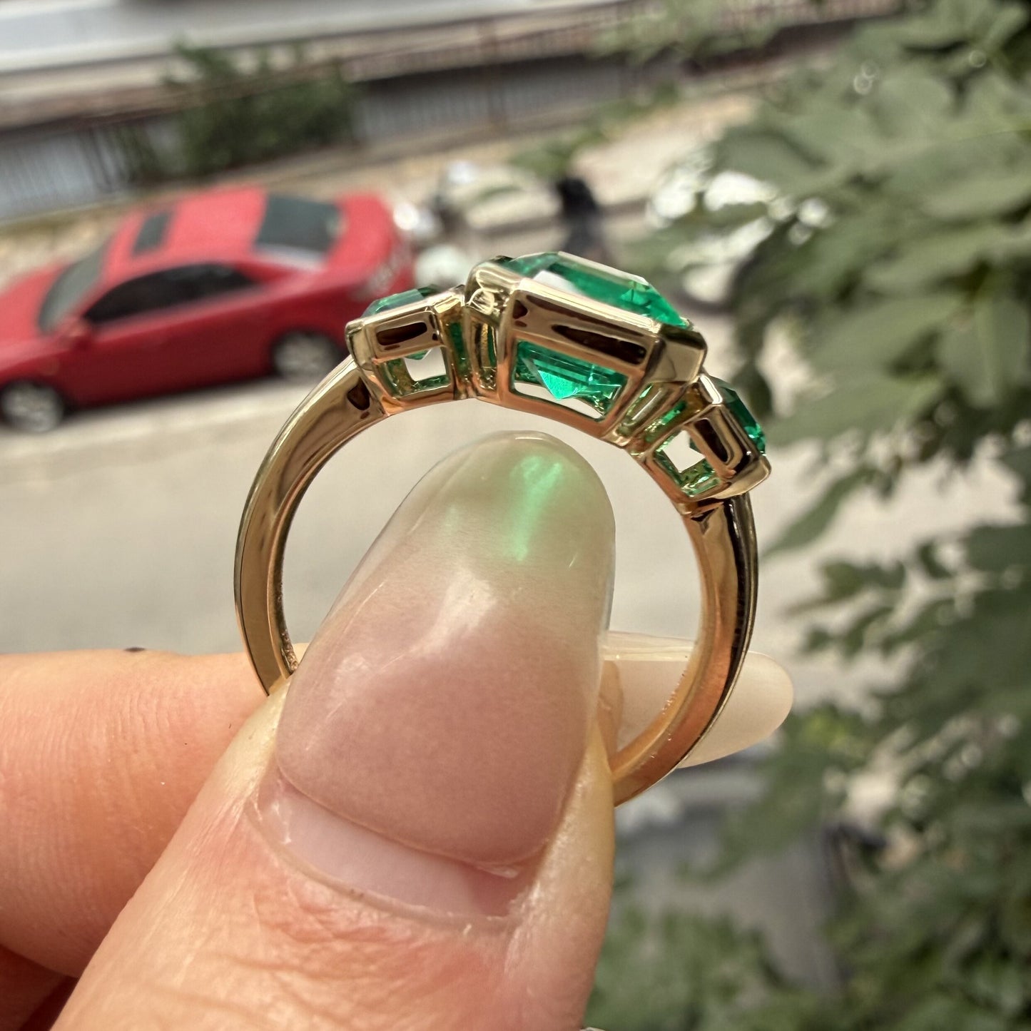 Pirmiana Hot Sale Classic Design Lab Grown Emerald 14k Gold Rings 8x10MM 3ct Lab Grown Emerald Girlfriend Gift
