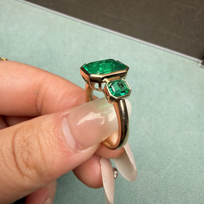 Pirmiana Hot Sale Classic Design Lab Grown Emerald 14k Gold Rings 8x10MM 3ct Lab Grown Emerald Girlfriend Gift