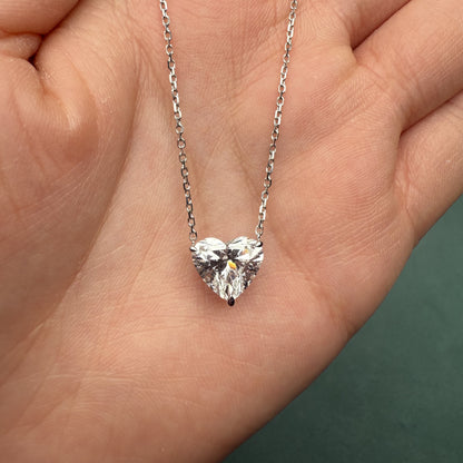 Ruif Jewelry Classic Design 18k white gold 3ct Heart Shape Lab Grown Diamond Pendant Necklace Gemstone Jewelry