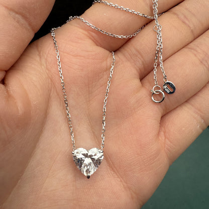 Ruif Jewelry Classic Design 18k white gold 3ct Heart Shape Lab Grown Diamond Pendant Necklace Gemstone Jewelry