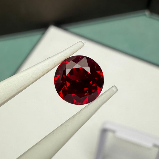 Pirmiana 2.2ct Round Shape Pigeon Blood Red Lab Grown Ruby Loose Stones For Jewerly Making