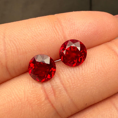 Pirmiana 2.2ct Round Shape Pigeon Blood Red Lab Grown Ruby Loose Stones For Jewerly Making