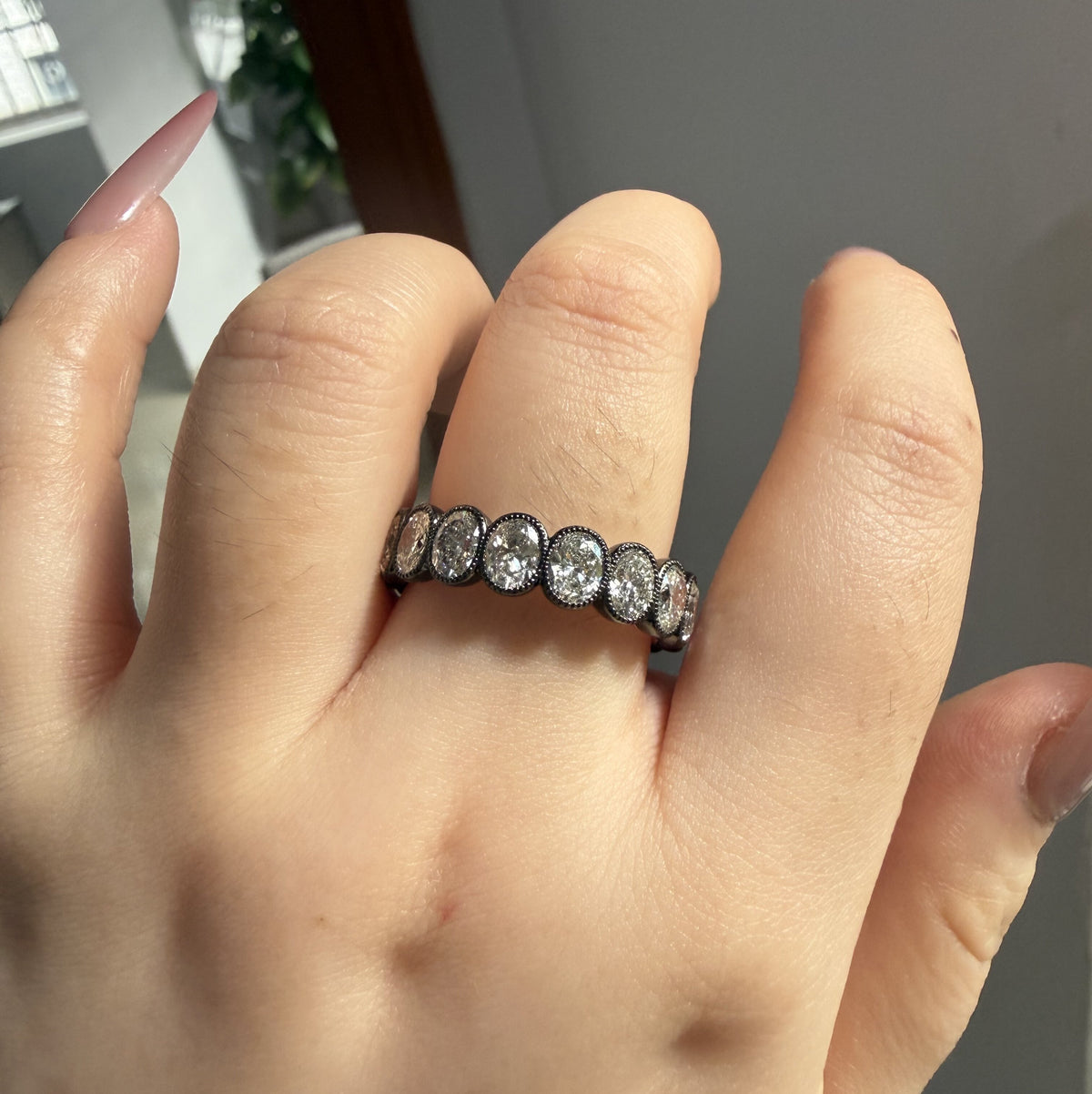Pirmiana Jewelry Customized 18k 4x5mm 0.3ct each oval shape Lab Grown Diamond Rings Engagement Wedding Band for Women Fine Jewelry