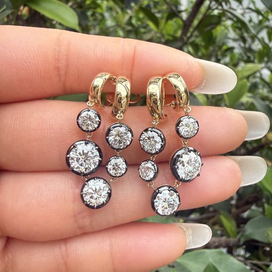Pirmiana Custom Design 14K Yellow Gold Earrings for Women 5.5ct HPHT Lab Grown Diamond Jewelry