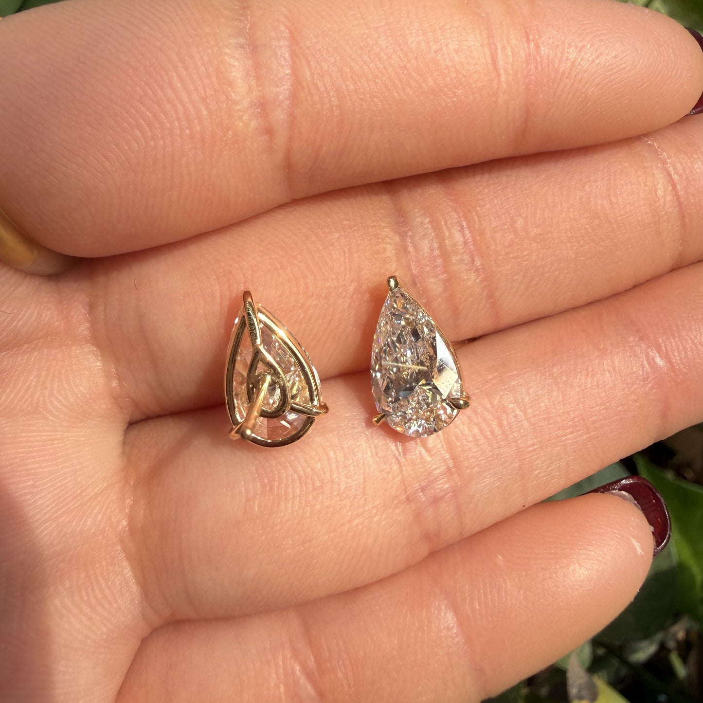 Pirmiana Jewelry Custom Design 18K Yellow Gold Earrings for Women 2ct each CVD Lab Grown Diamond Jewelry
