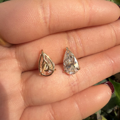 Pirmiana Jewelry Custom Design 18K Yellow Gold Earrings for Women 2ct each CVD Lab Grown Diamond Jewelry