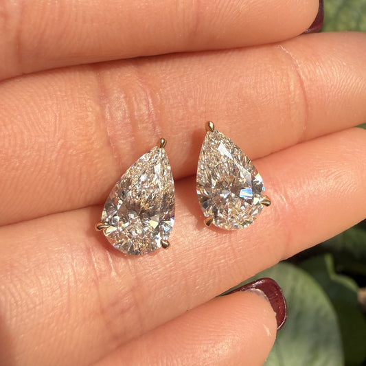 Pirmiana Jewelry Custom Design 18K Yellow Gold Earrings for Women 2ct each CVD Lab Grown Diamond Jewelry