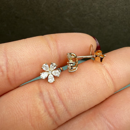 Pirmiana Jewelry Custom Design 14K Yellow Gold Earrings for Women HPHT Lab Grown Diamond Jewelry