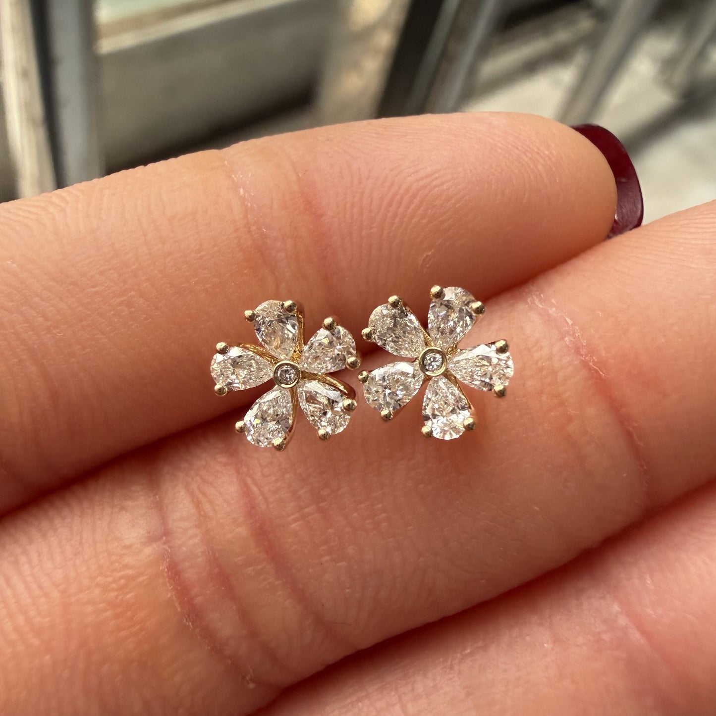 Pirmiana Jewelry Custom Design 14K Yellow Gold Earrings for Women HPHT Lab Grown Diamond Jewelry