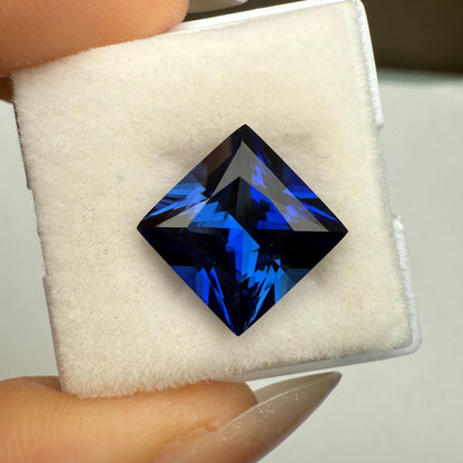 Pirmiana 6.55ct Princess Cut Lab Grown Sapphire Loose Gemstones for Jewelry Making