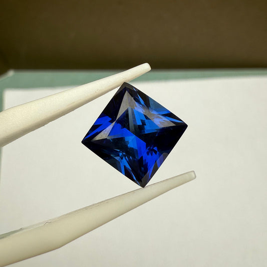 Pirmiana 6.55ct Princess Cut Lab Grown Sapphire Loose Gemstones for Jewelry Making