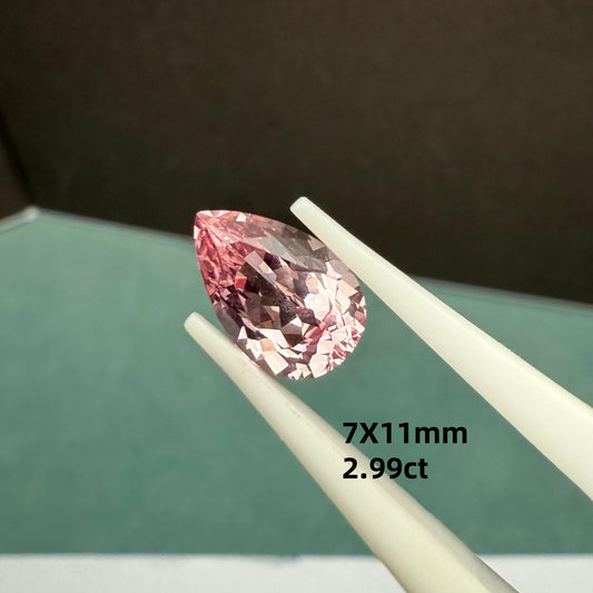 Pirmiana Pear Shape 7X11mm 2.995ct Lab Grown Pink Sapphire Loose Gemstones for Jewelry Making