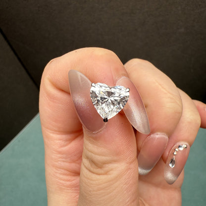 Pirmiana Cutomiezd 18K White Gold 2.5ct Heart Shape Lab Grown Diamond for Women Wedding Proposal earrings