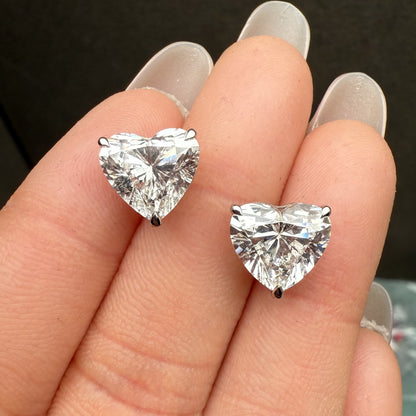 Pirmiana Cutomiezd 18K White Gold 2.5ct Heart Shape Lab Grown Diamond for Women Wedding Proposal earrings