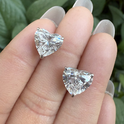 Pirmiana Cutomiezd 18K White Gold 2.5ct Heart Shape Lab Grown Diamond for Women Wedding Proposal earrings