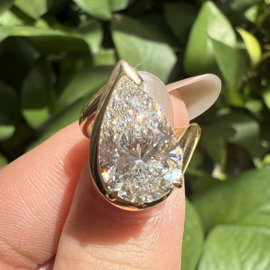 Pirmiana Jewelry Customized 14k Yellow Gold 4ct Lab Grown Diamond Rings Engagement Wedding Band Rings for Women Fine Jewelry