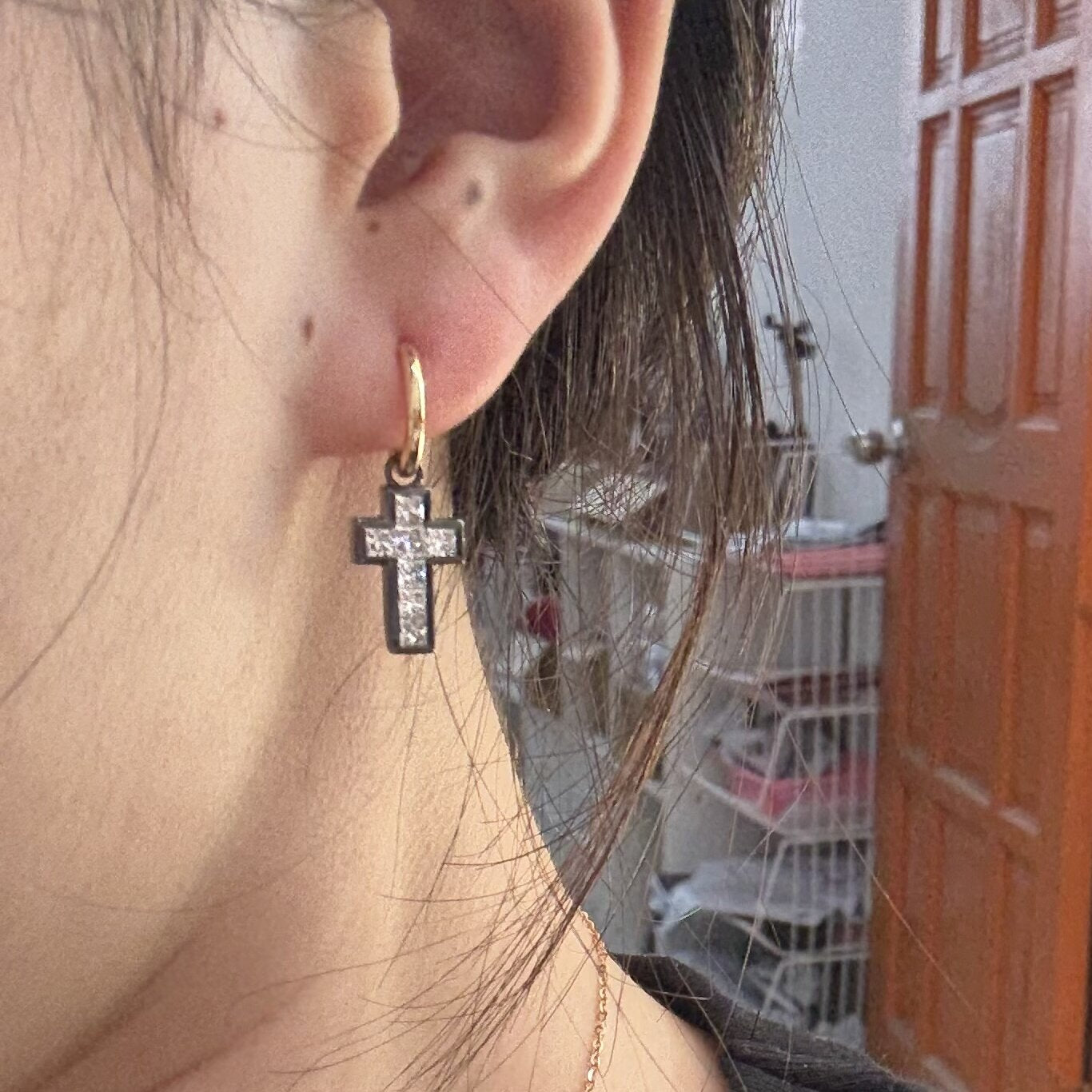 Pirmiana Custom Design 18K Yellow Gold Shell Earrings for Women HPHT Lab Grown Diamond Jewelry