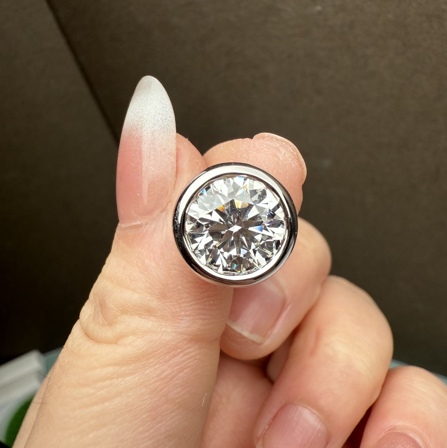 Pirmiana Custom Design 18K White Gold Bezal Earrings for Women 3ct E VS1 Lab Grown Diamond Jewelry