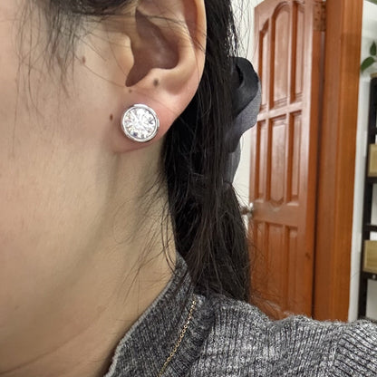 Pirmiana Custom Design 18K White Gold Bezal Earrings for Women 3ct E VS1 Lab Grown Diamond Jewelry