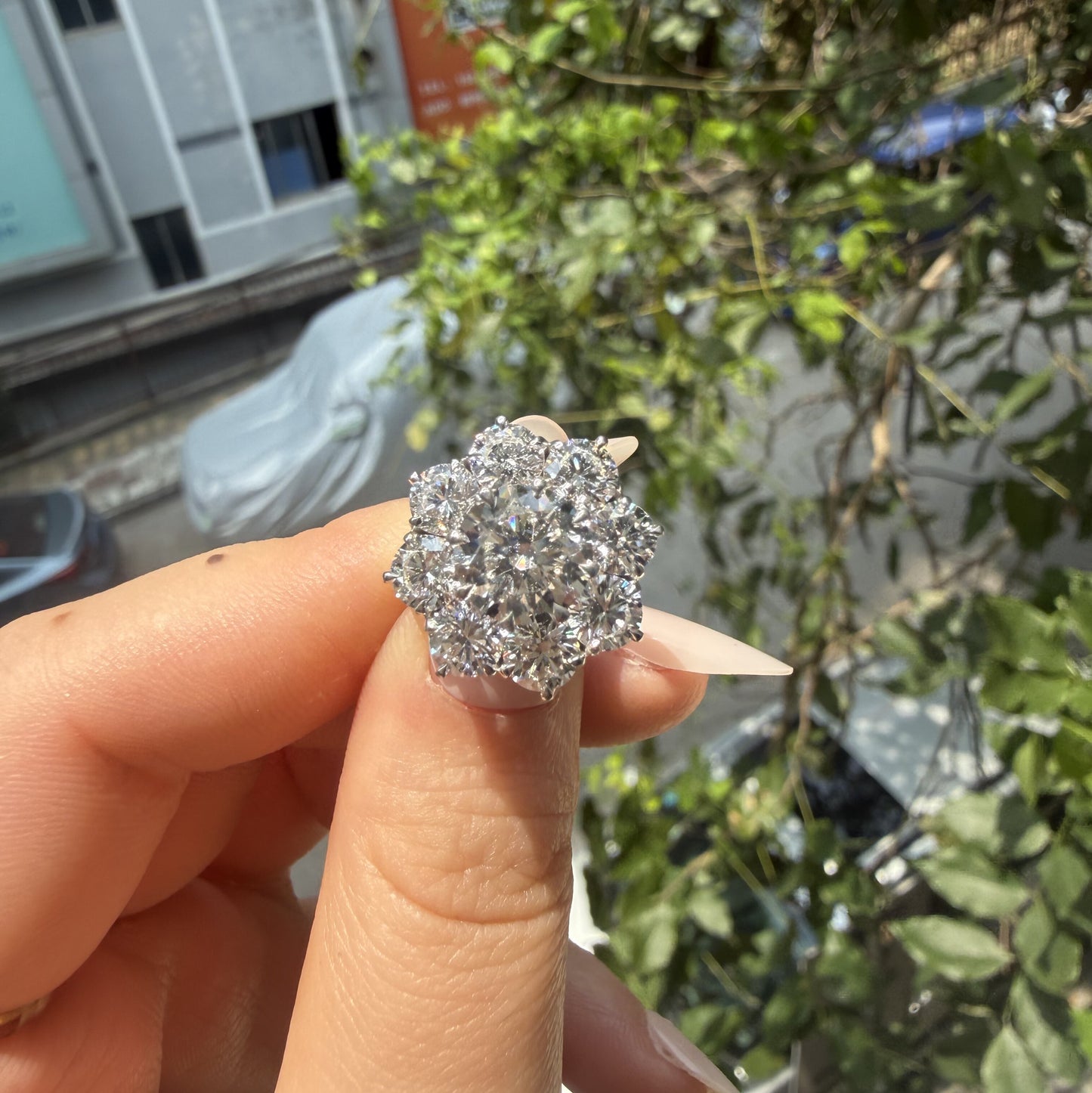 Pirmiana Jewelry Customized 14k White Gold 2ct Lab Grown Diamond Rings Engagement Wedding Band Rings for Women Fine Jewelry