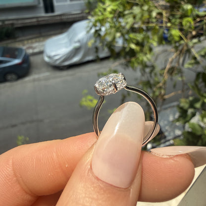 Pirmiana Jewelry Customized 14k White Gold 3.4ct Lab Grown Diamond Rings Engagement Wedding Band Rings for Women Fine Jewelry