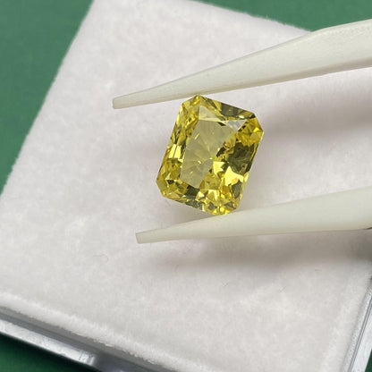Pirmiana Radiant shape Lab Grown Yellow Sapphire Loose Gemstones for Jewelry Making