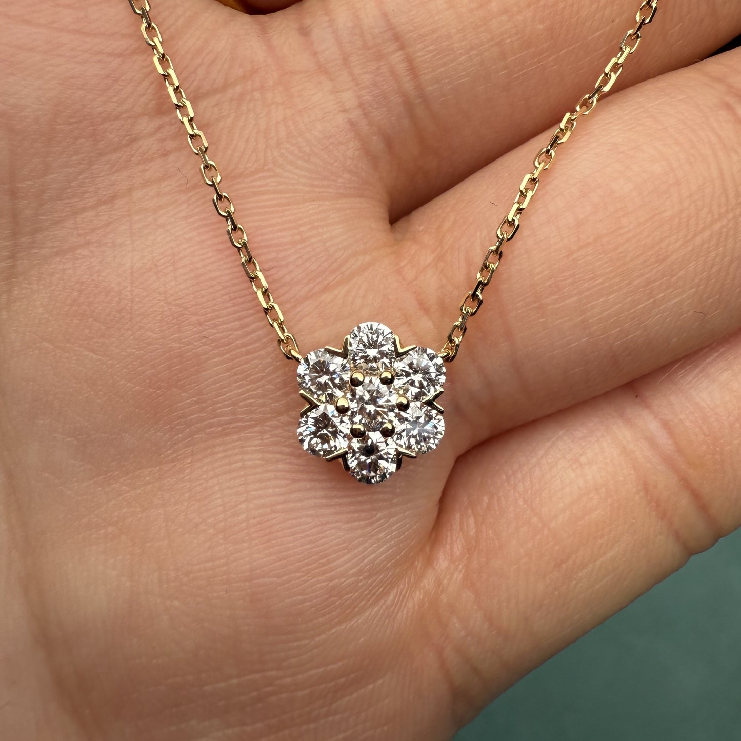 Ruif Jewelry Classic Design 18k yellow gold 0.7ct Total Lab Grown Diamond Pendant Necklace Gemstone Jewelry