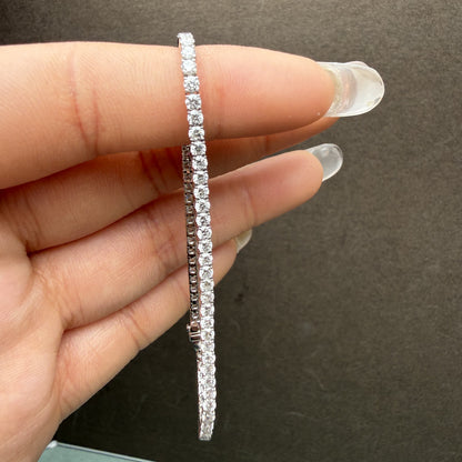 Pirmiana Jewelry Customized Pear Shape 14K White Gold 2mm each 0.035ct DEF Each Lab Grown Diamond Eternity Bracelet Engagement for Women Fine Jewelry