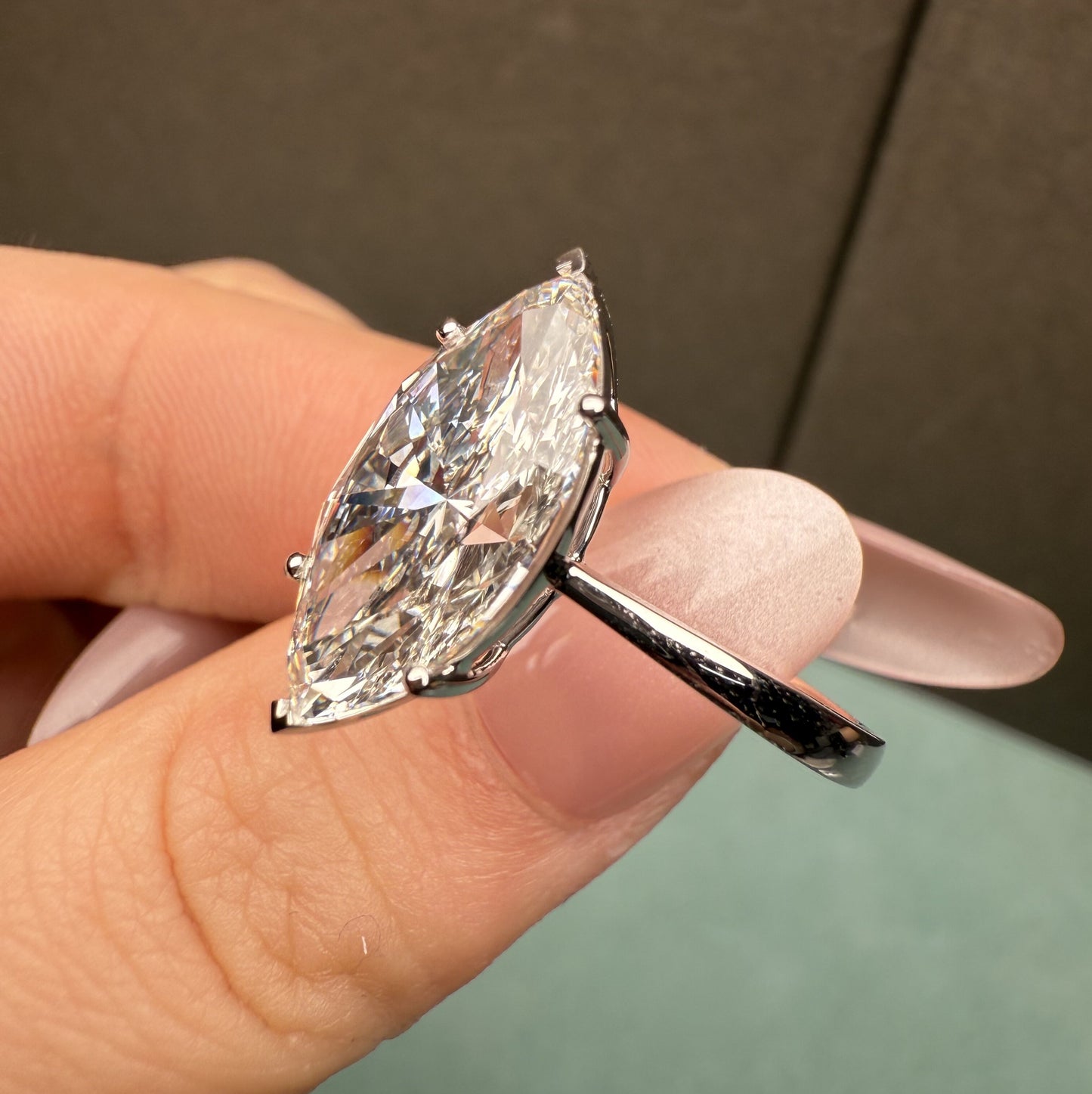 Pirmiana Jewelry Customized 18k White Gold 5ct Lab Grown Diamond Rings Engagement Wedding Band Rings for Women Fine Jewelry