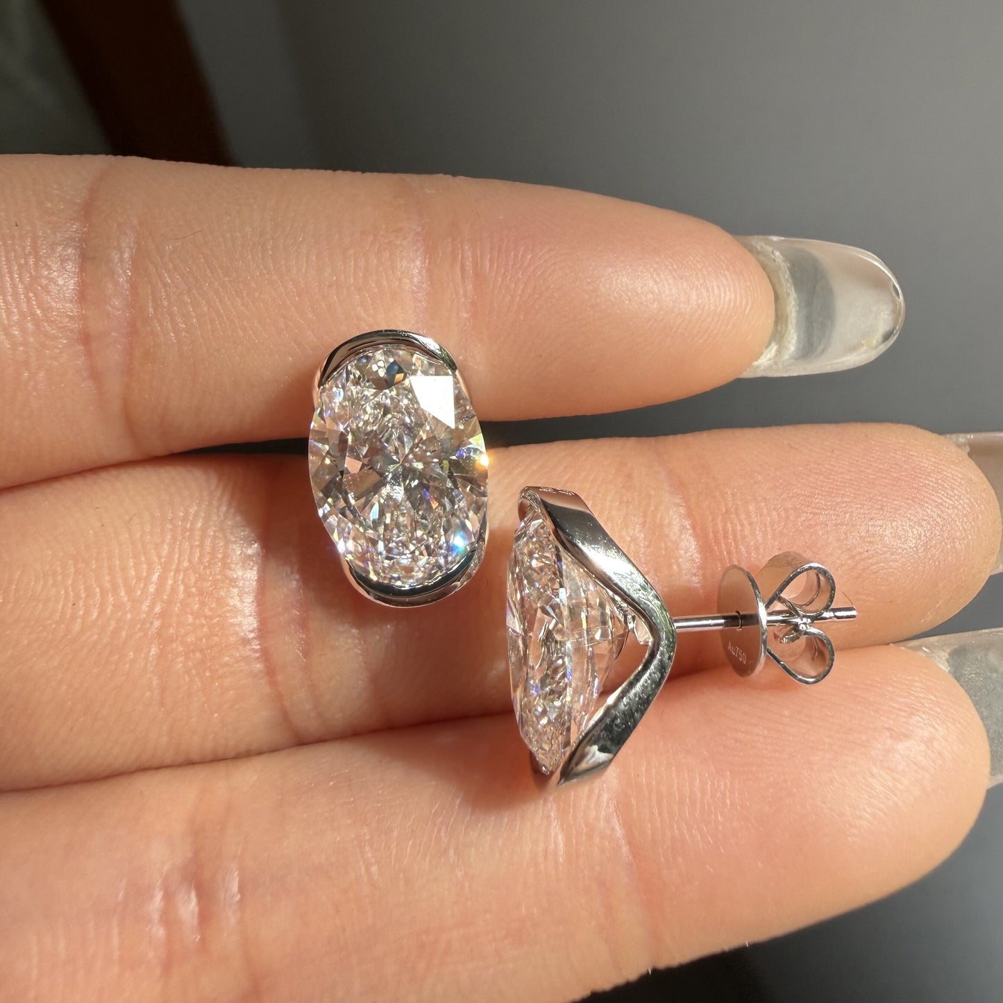 Pirmiana Custom Design 18K White Gold Earrings for Women 4ct Each CVD Lab Grown Diamond Jewelry