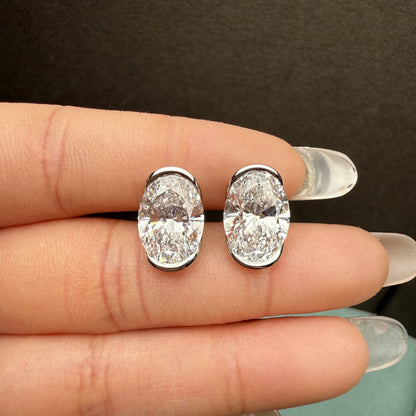 Pirmiana Custom Design 18K White Gold Earrings for Women 4ct Each CVD Lab Grown Diamond Jewelry