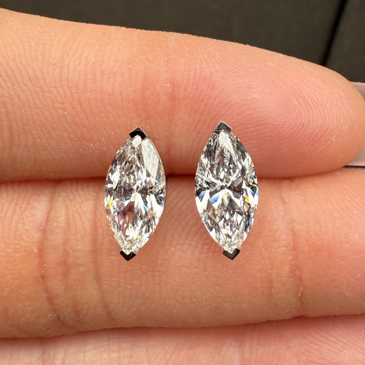 Pirmiana Cutomiezd 18K White Gold 1ct Marquise Shape Lab Grown Diamond for Women Wedding Proposal earrings