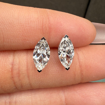 Pirmiana Cutomiezd 18K White Gold 1ct Marquise Shape Lab Grown Diamond for Women Wedding Proposal earrings