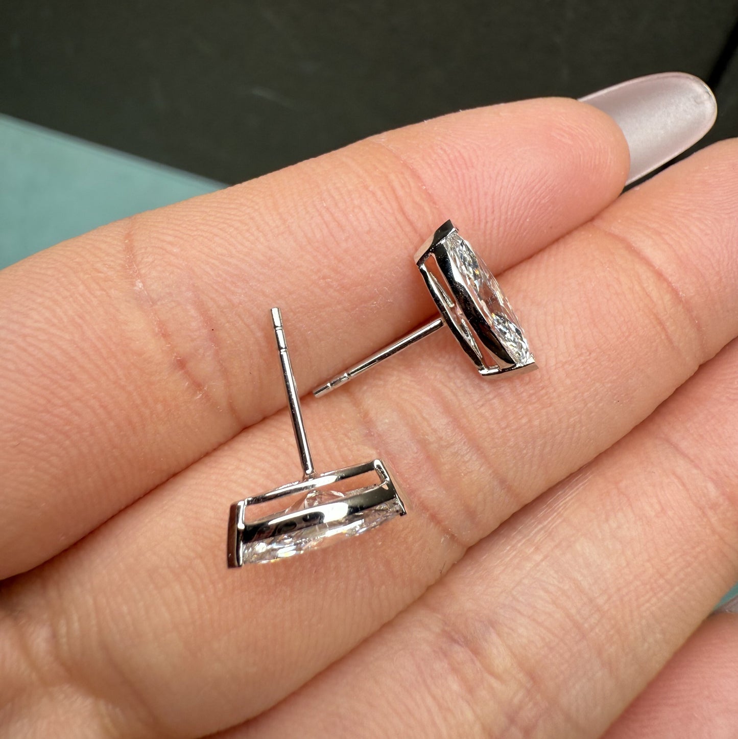 Pirmiana Cutomiezd 18K White Gold 1ct Marquise Shape Lab Grown Diamond for Women Wedding Proposal earrings