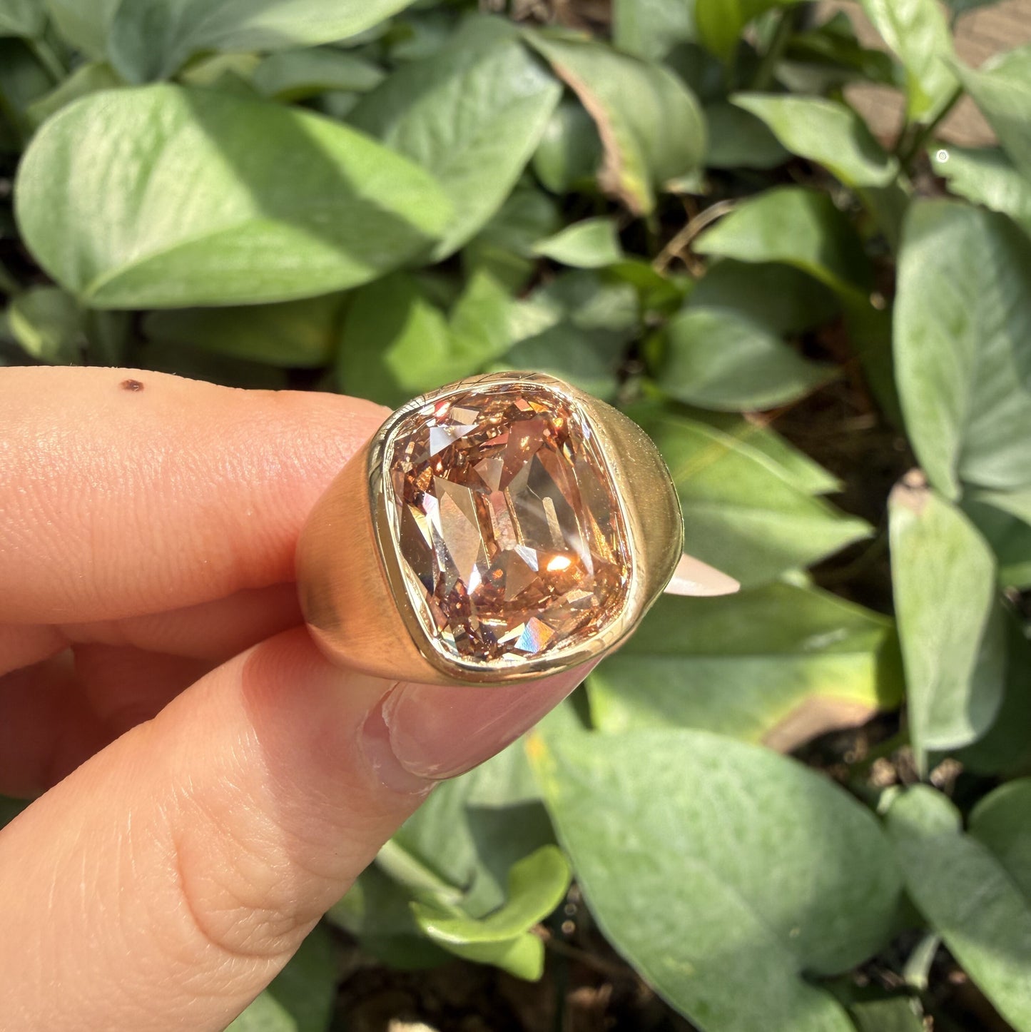 Pirmiana Jewelry Customized 14k Yellow Gold 8ct Brown Color Lab Grown Diamond Rings Engagement Wedding Band Rings for Women Fine Jewelry